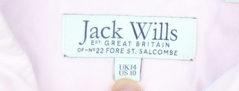 Jack Wills Women Pink Button-Up Shirt UK14