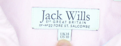 Jack Wills Women Pink Button-Up Shirt UK14