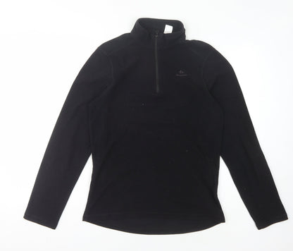 Quechua Black XS Unisex Zip Fleece Sweatshirt