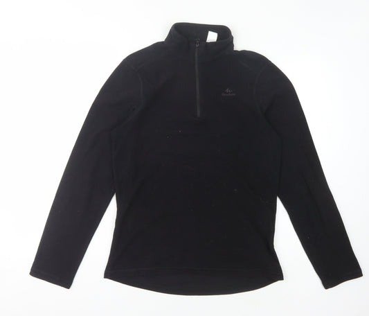 Quechua Black XS Unisex Zip Fleece Sweatshirt