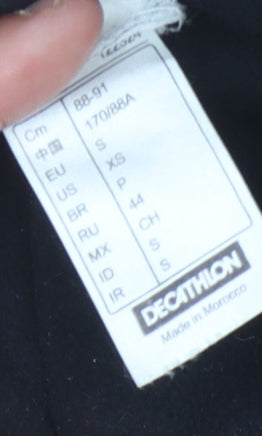 Quechua Black XS Unisex Zip Fleece Sweatshirt