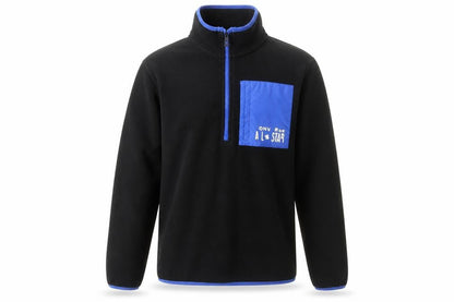Front view of Converse boys’ black fleece pullover sweatshirt xl