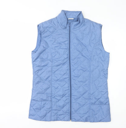 Womens UK Size M Anne de Lancay Blue Quilted Coat