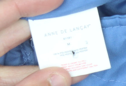 Womens UK Size M Anne de Lancay Blue Quilted Coat