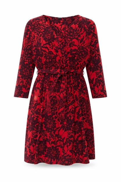 Lands' End Women's Red Floral Dress Size L