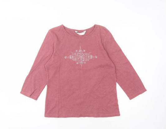 Womens UK Size 14 BHS Pink Basic T-Shirt