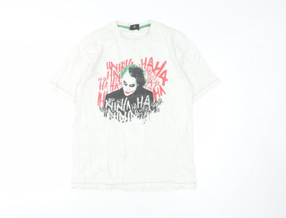 The Dark Knight Unisex White Graphic T-Shirt, S