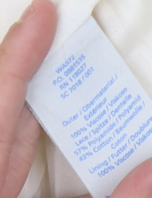 Boden Women's Ivory Lace Blouse Size 14 Short Sleeve