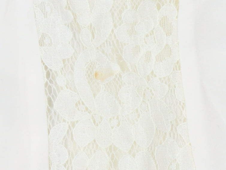 Boden Women's Ivory Lace Blouse Size 14 Short Sleeve