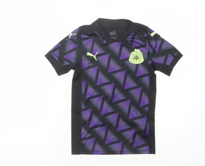 Puma Boys Black Purple Geometric Football Jersey 7-8Y
