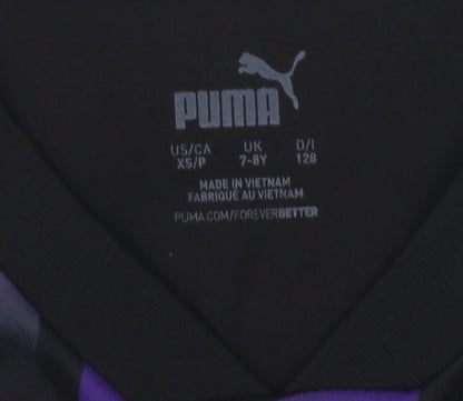 Puma Boys Black Purple Geometric Football Jersey 7-8Y