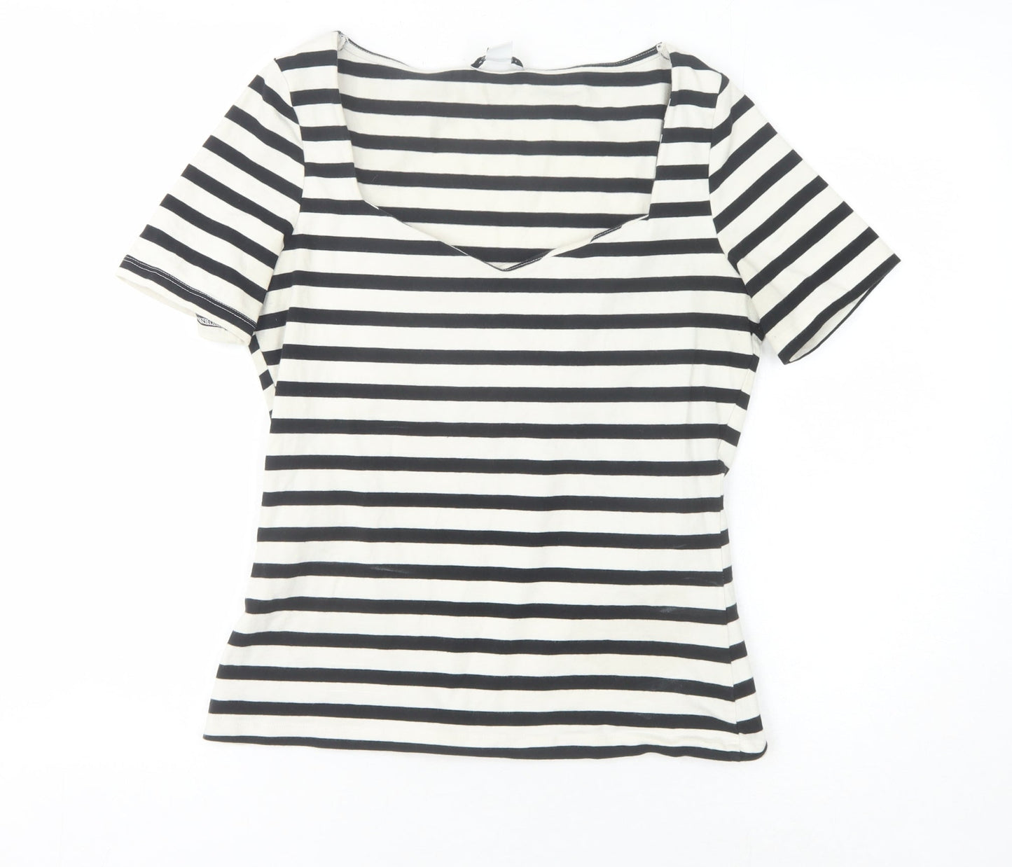 Womens UK Size 12 Warehouse Black Basic T-Shirt