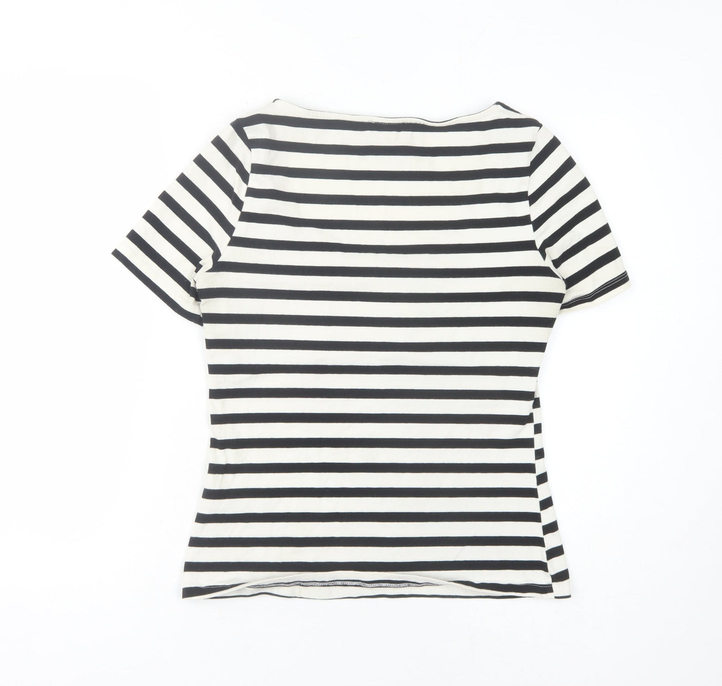 Womens UK Size 12 Warehouse Black Basic T-Shirt