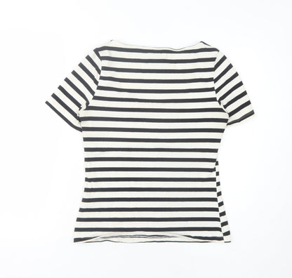 Womens UK Size 12 Warehouse Black Basic T-Shirt