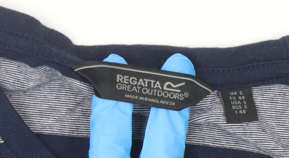 Regatta Men's Blue Striped Crew Neck T-Shirt Size S