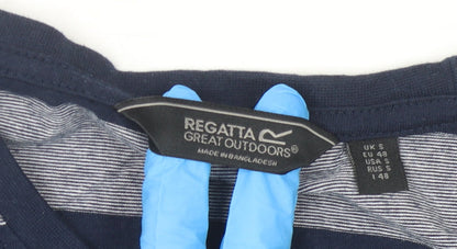 Regatta Men's Blue Striped Crew Neck T-Shirt Size S