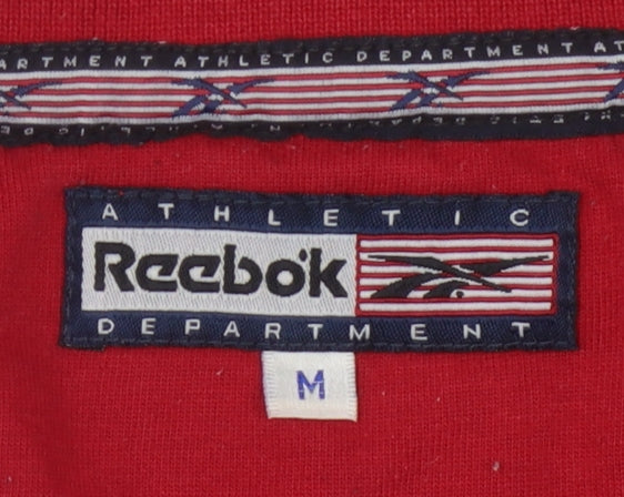 Reebok Men's Red Striped Polo Shirt - Size M