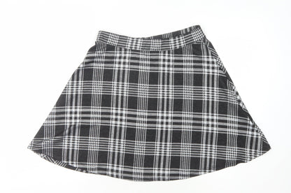 Lipsy Women's Black Check A-Line Skirt Size 14