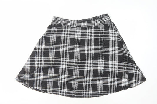 Lipsy Women's Black Check A-Line Skirt Size 14