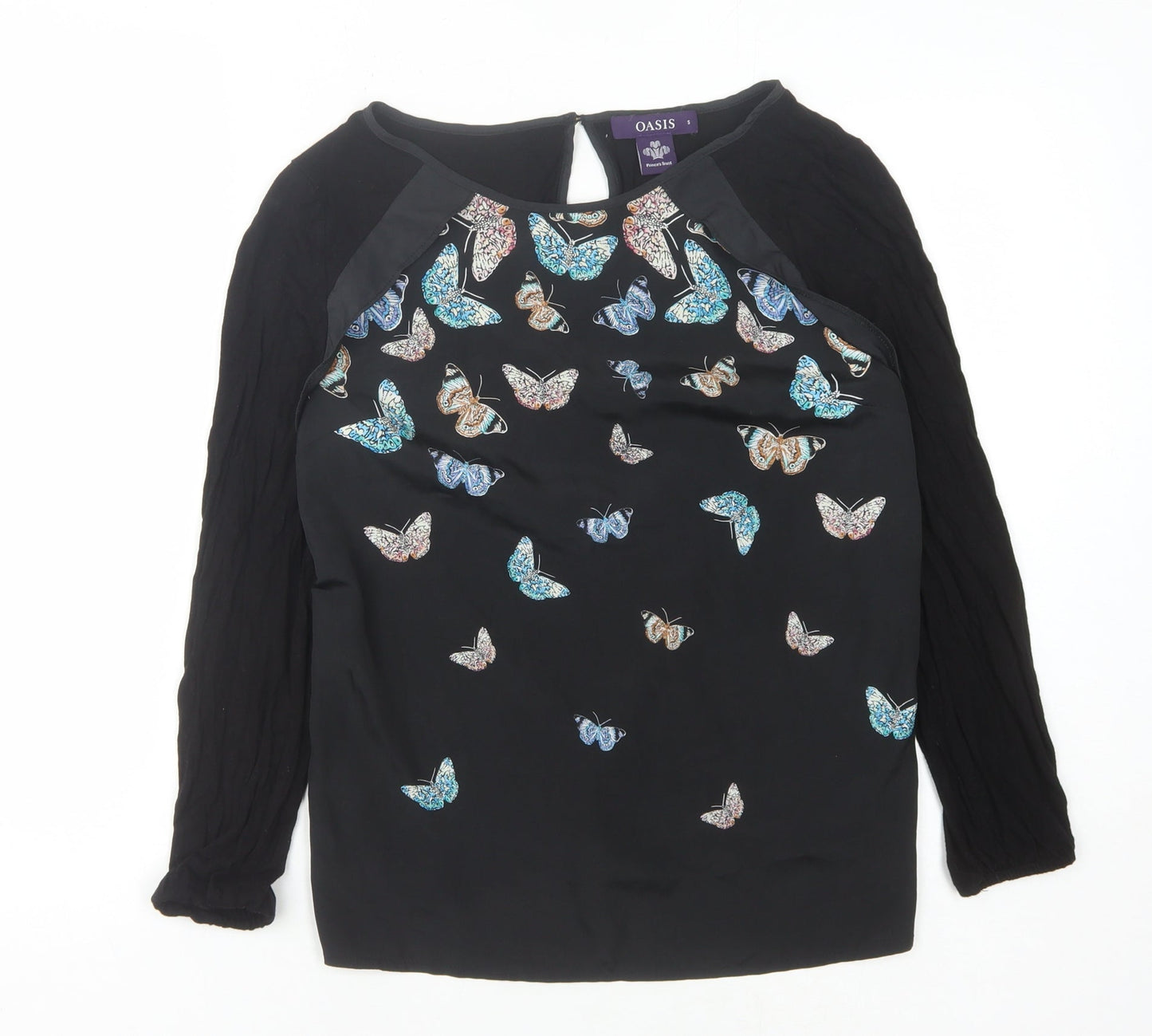 Womens UK Size S Oasis Black  Blouse
