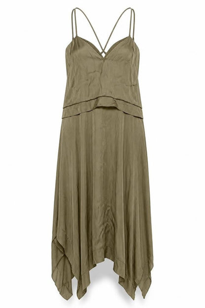 H&M Women's Brown Strappy Asymmetric Dress