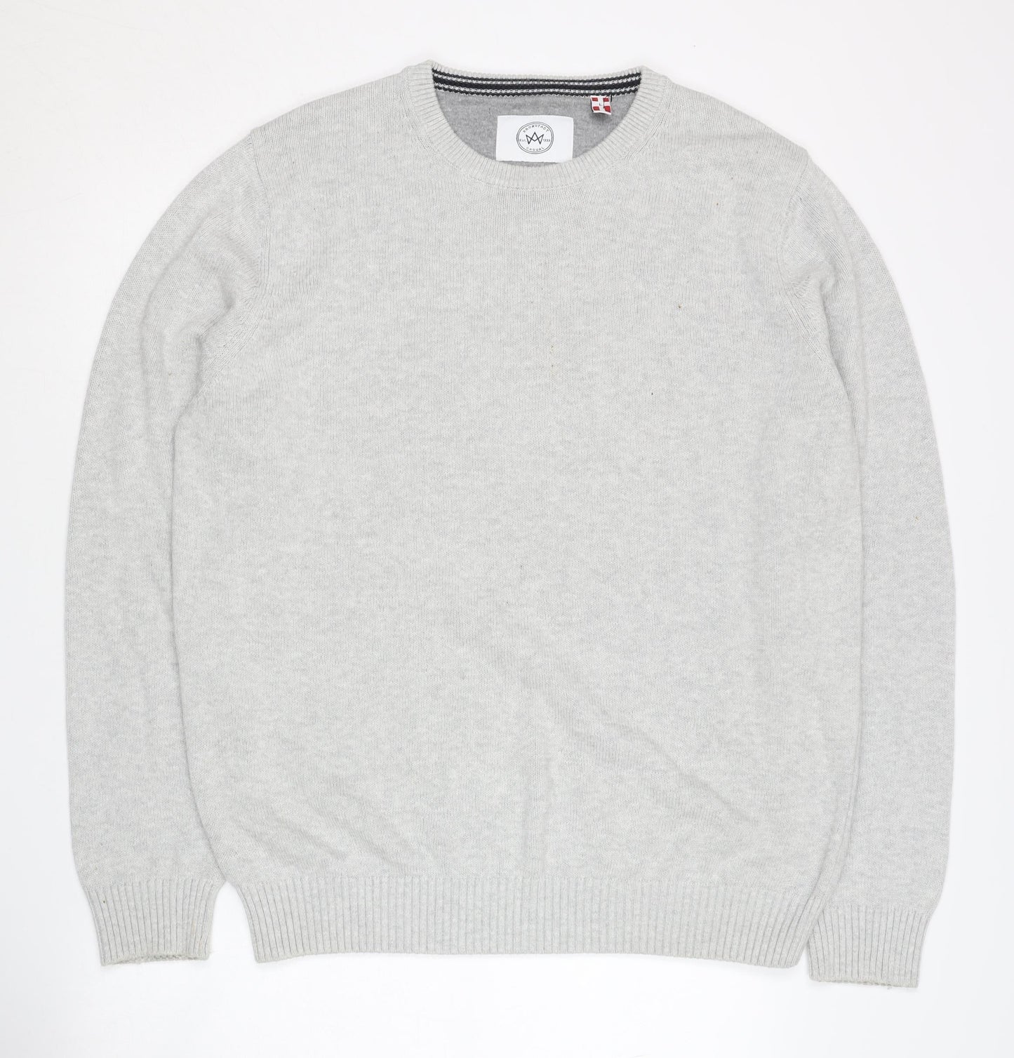 Kromstadt Men's Grey Cotton Pullover Sweater L Casual