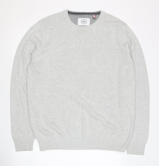 Kromstadt Men's Grey Cotton Pullover Sweater L Casual