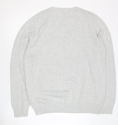 Kromstadt Men's Grey Cotton Pullover Sweater L Casual