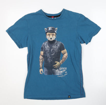 Joe Browns Men's Blue Biker Graphic T-Shirt, Size S