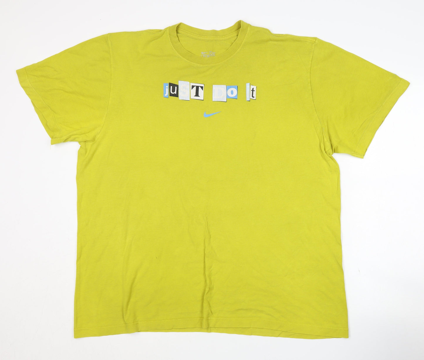 Nike Men's Green Graphic T-Shirt 2XL Sports Fit