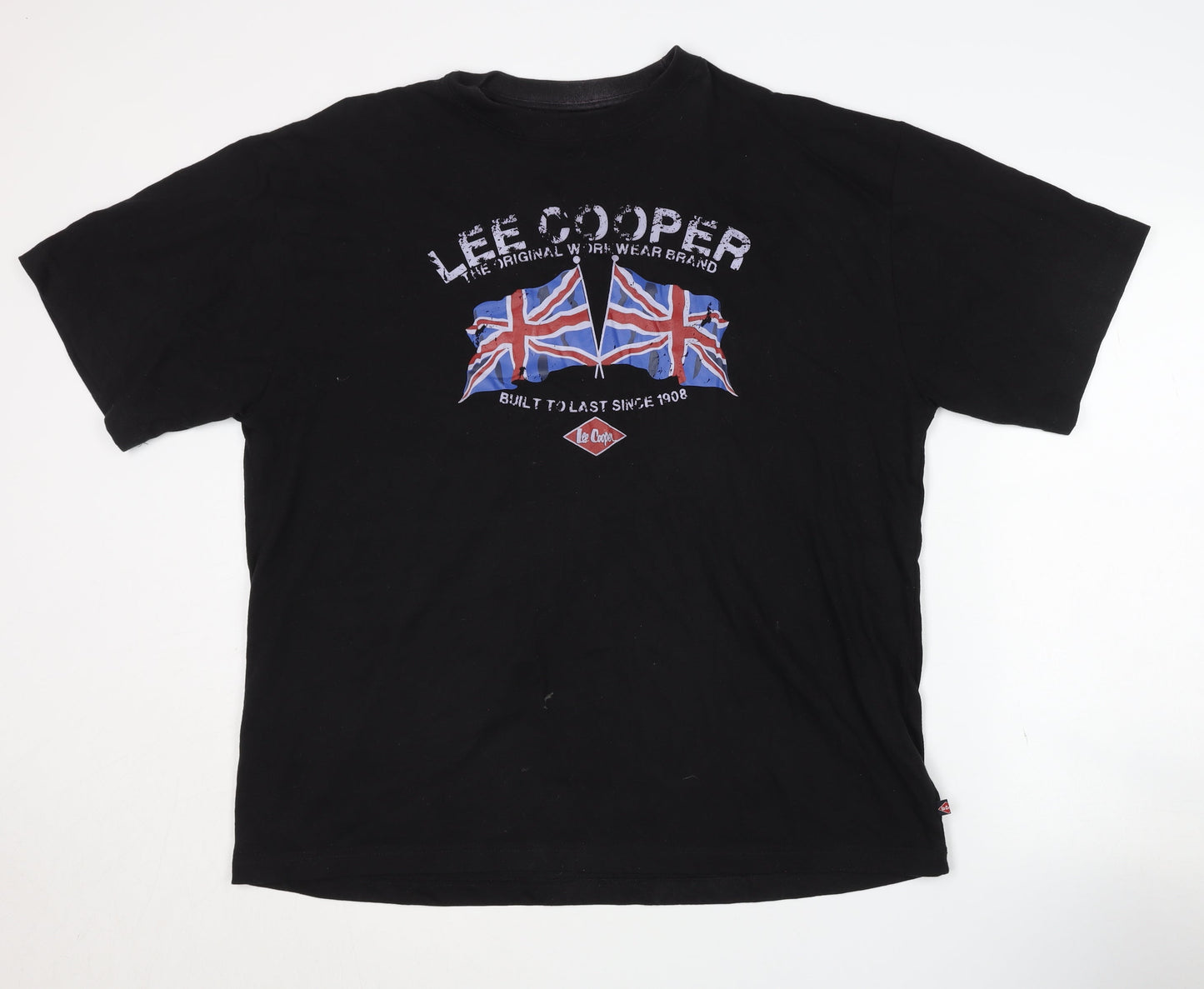 Lee Cooper Black Men's 2XL Flag Graphic T-Shirt