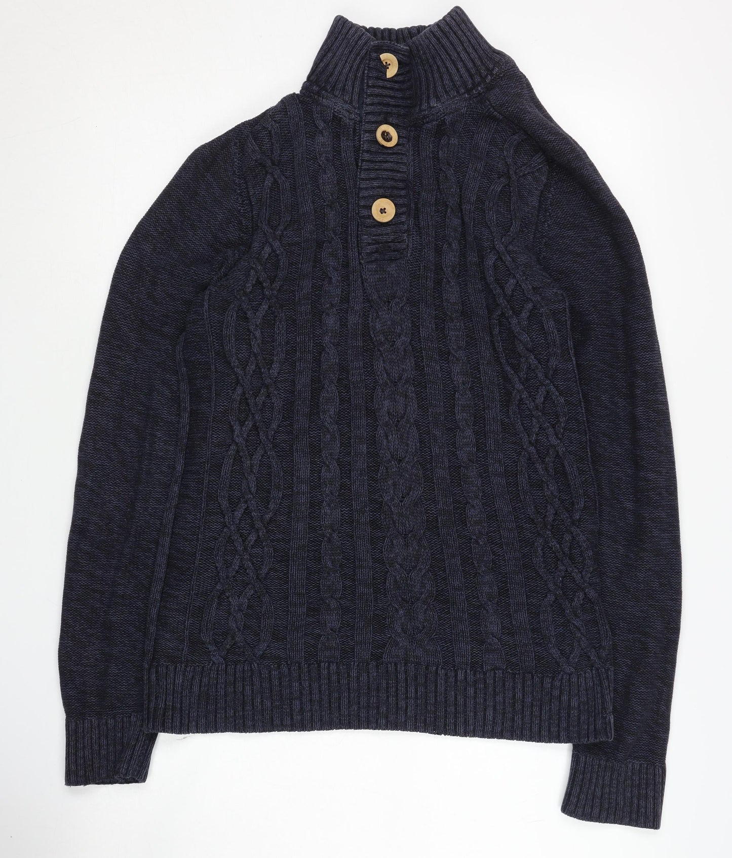 Fat Face Men's Blue Henley Jumper Size S