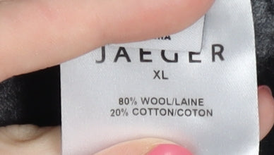 Jaeger Women's Black Striped Pullover Jumper XL