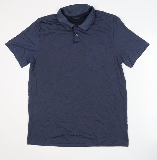 Van Heusen Men's Blue Polo - Size L, Short Sleeve