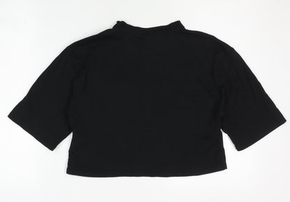 Womens UK Size XS IVY PARK Black Cropped T-Shirt