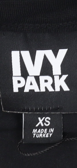 Womens UK Size XS IVY PARK Black Cropped T-Shirt