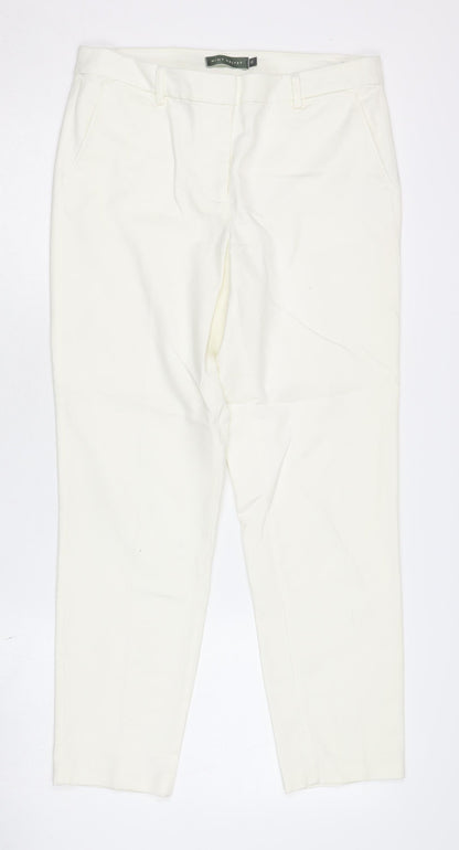 Womens UK Size 10 Mint Velvet Slim Fit Trousers White