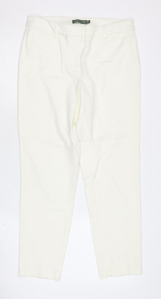Mint Velvet Women's White Slim Trousers Size 10