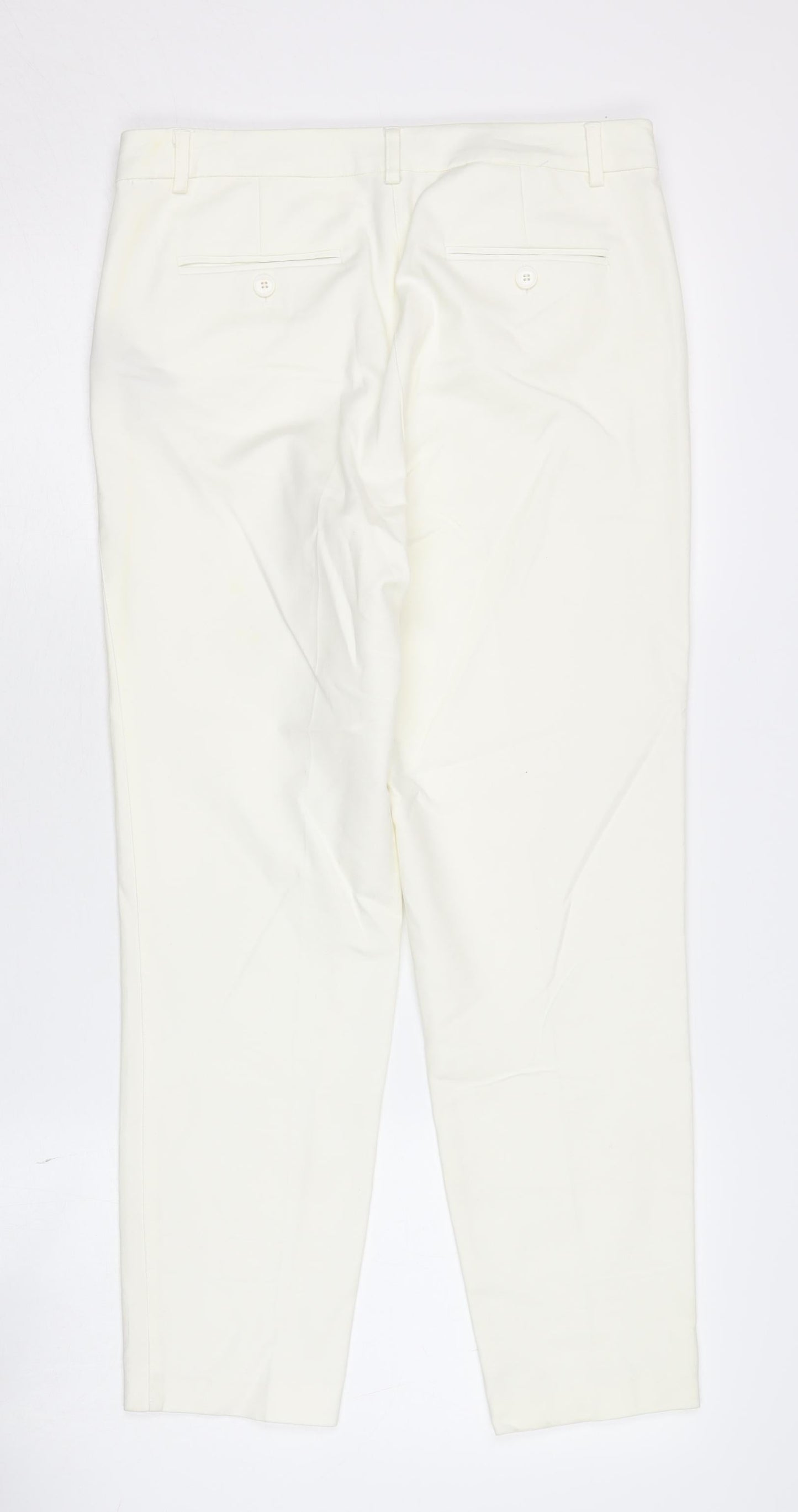 Womens UK Size 10 Mint Velvet Slim Fit Trousers White