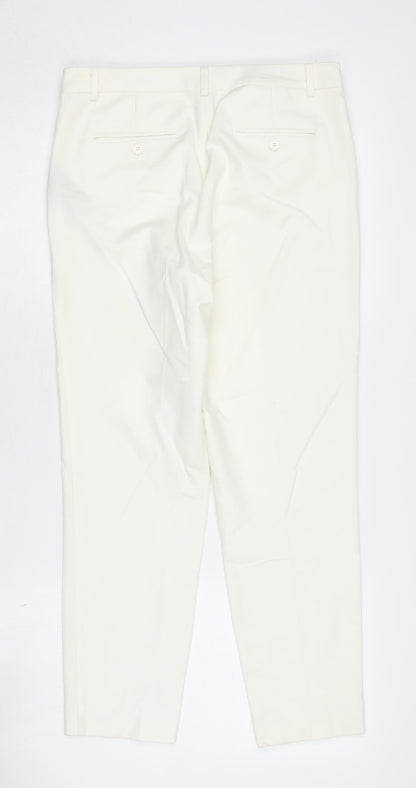 Womens UK Size 10 Mint Velvet Slim Fit Trousers White
