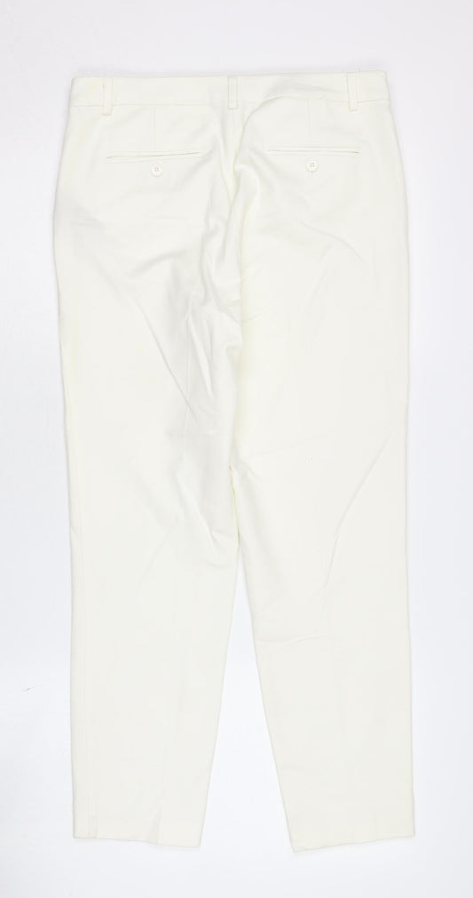 Mint Velvet Women's White Slim Trousers Size 10