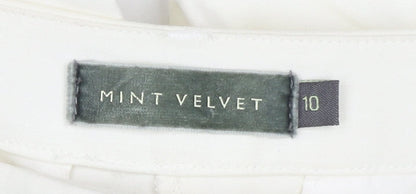 Womens UK Size 10 Mint Velvet Slim Fit Trousers White