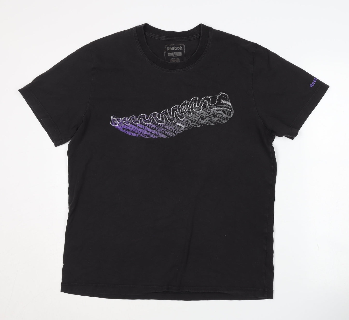 Reebok Men's Black Graphic T-Shirt Size L