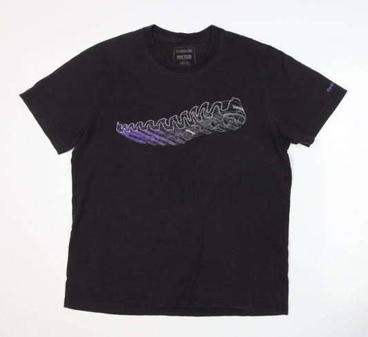 Reebok Men's Black Graphic T-Shirt Size L