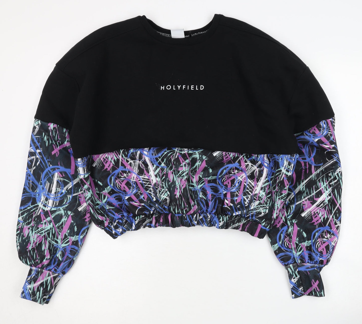 Holyfield Girls Sweatshirt Black Multicoloured Pullover 14-15 Years