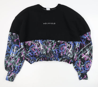 Holyfield Girls Sweatshirt Black Multicoloured Pullover 14-15 Years