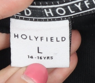 Holyfield Girls Sweatshirt Black Multicoloured Pullover 14-15 Years