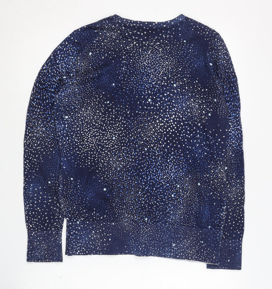 Lands' End Women's Blue Cardigan - Size M - 100% Cotton