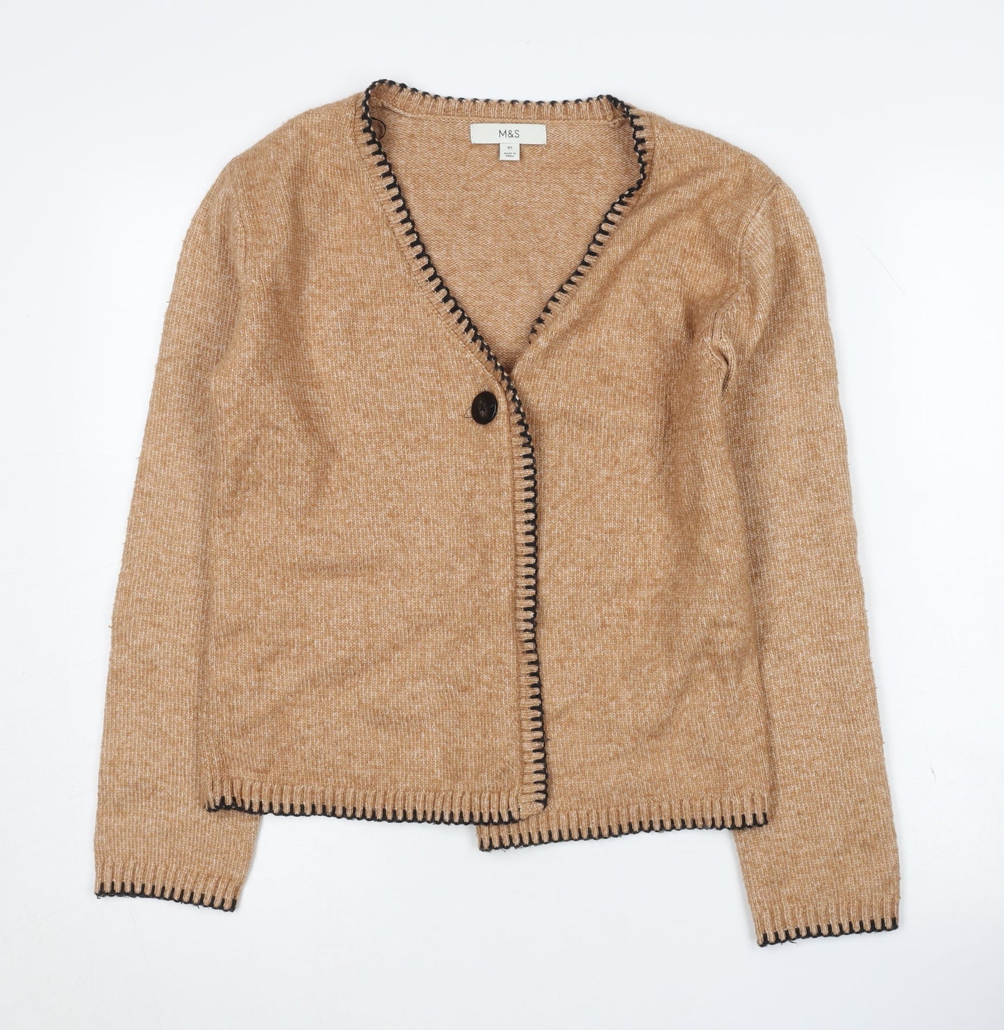 Womens UK Size XS Marks and Spencer Beige Cardigan Jumper