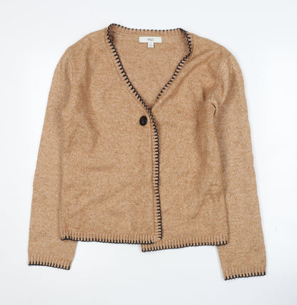 Womens UK Size XS Marks and Spencer Beige Cardigan Jumper